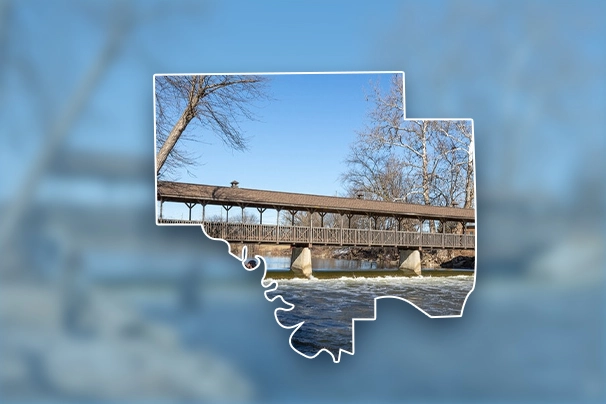 Huroc Park bridge in Flat Rock, MI, representing local internal medicine and primary care.